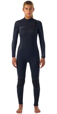 2026 O'Neill Womens Hyperfreak Fire 5/4+mm Chest Zip Wetsuit 5678 - Black